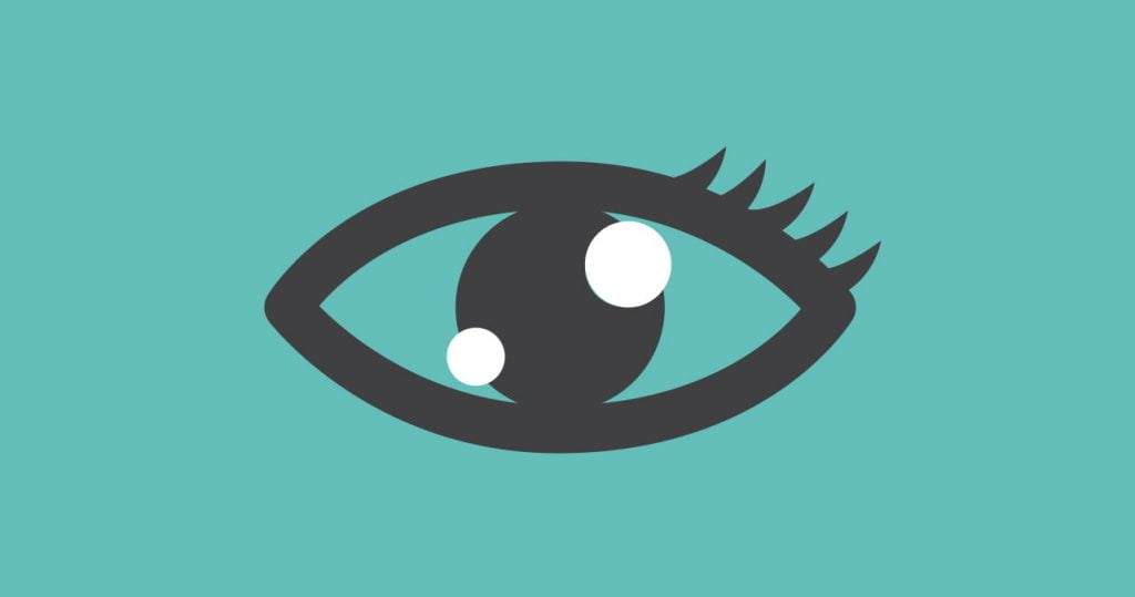 graphic of an eye on teal background