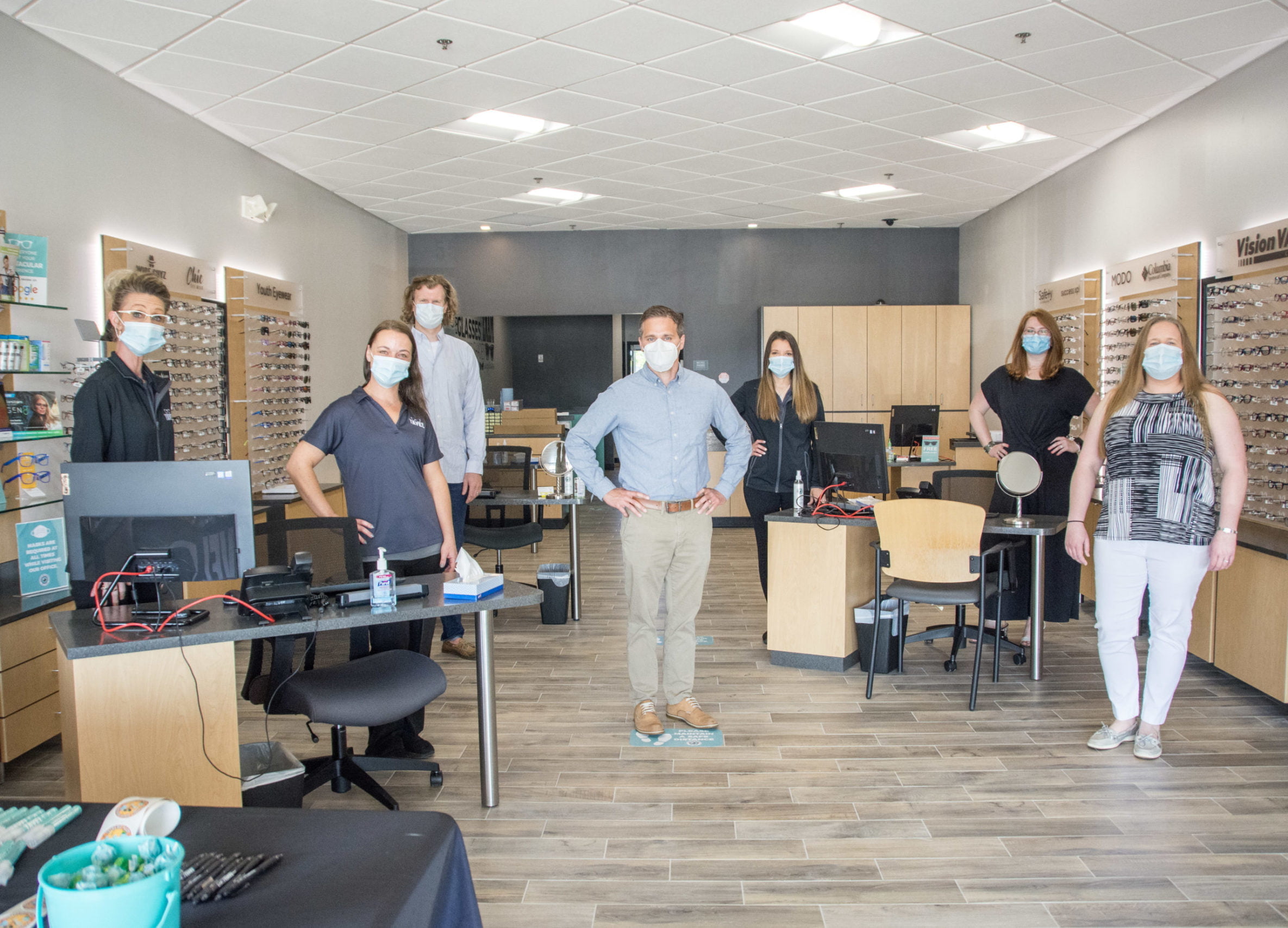 Dr. Tavel staff wearing PPE at the new office